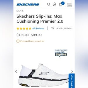 New in Box: Men’s Skechers Slip Ins Sneakers White/black 10.5